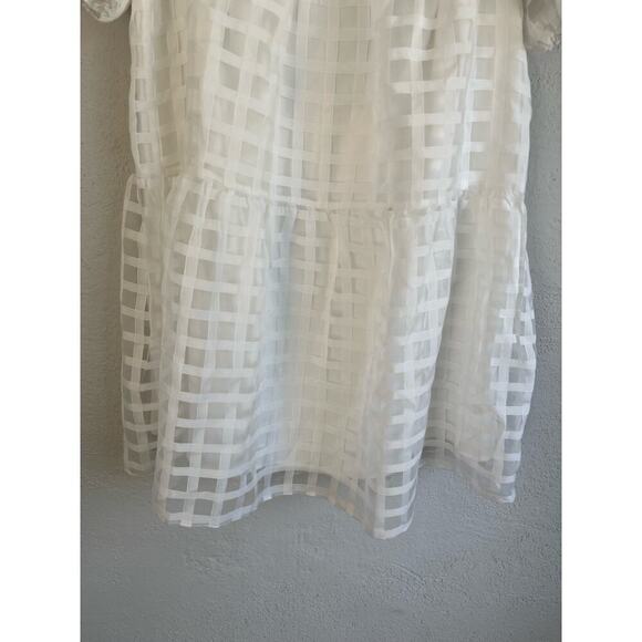 Anthropologie English Factory Woman White Gridded Puff Sleeve Dress, Siz… - Picture 6 of 11